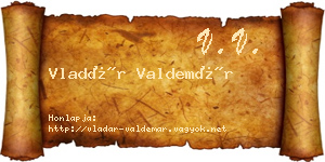 Vladár Valdemár névjegykártya